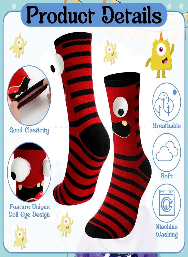 Chicingyou 6 Pairs Novelty Silly Socks, Funny 3D Eyes Monster Socks, Novelty Crazy Silly Stockings, 3D Print Wacky Christmas Birthday Gifts for Men Women Friends - Image 4